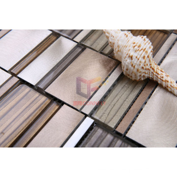 Shining Aluminium Mix Wave Glass Crystal Metal Mosaic Tiles (CFA61)